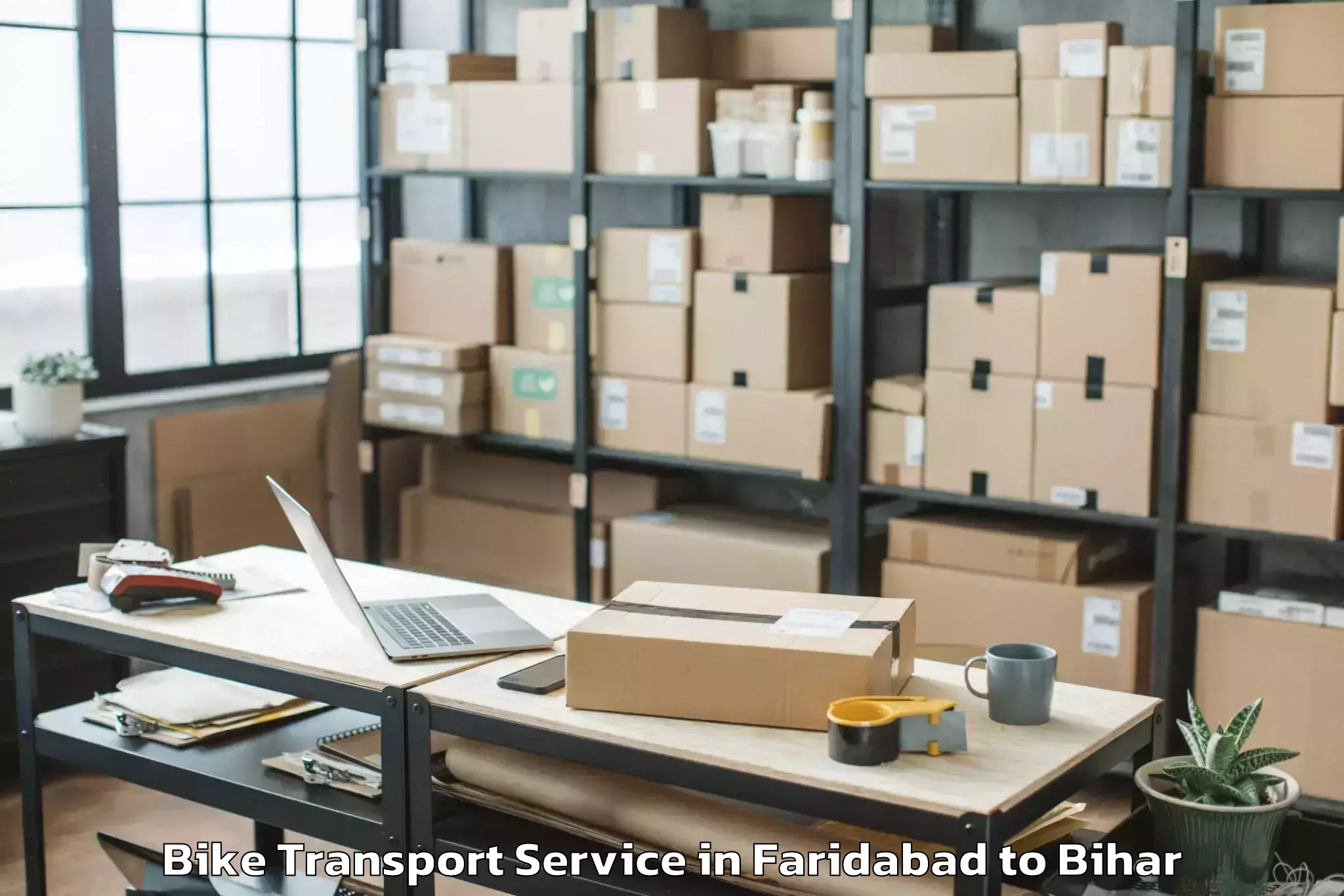 Top Faridabad to Majhaulia Bike Transport Available